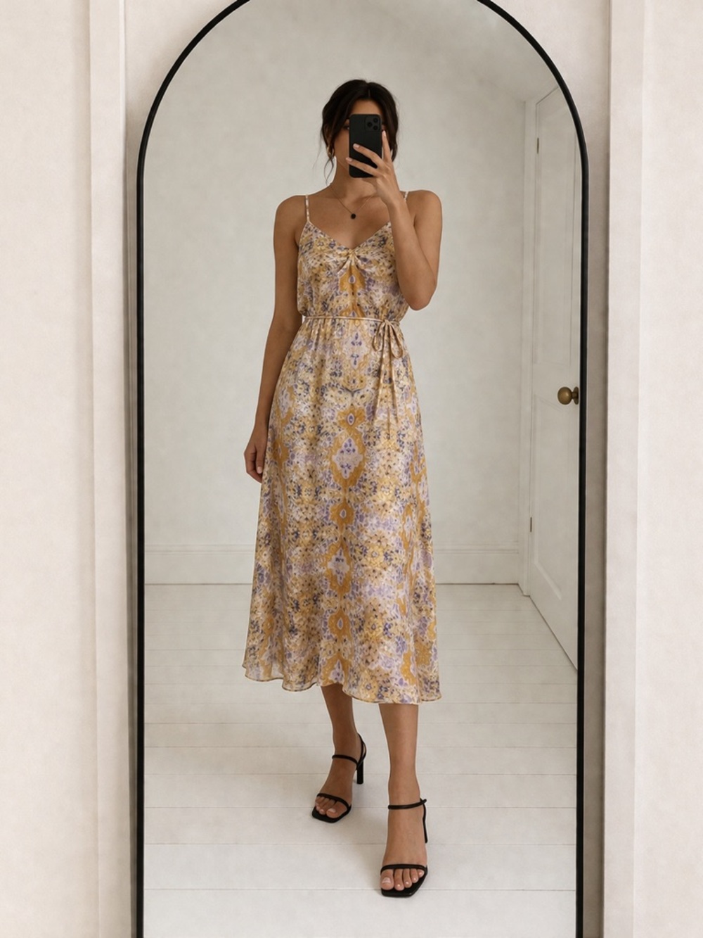 Anthropologie Tanya Blooms Floral
Prints Midi Gold Dress XS